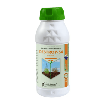 Destroy - 54 - Powerful Glyphosate 54% SL Herbicide for Total Weed Control & Clean Fields | Gajanand Agro Center - Gajanand Agro Center